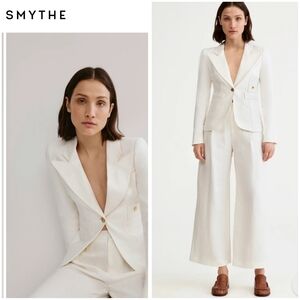 NWOT Smythe Cream Wool Classic Duchess Blazer MSRP $725.00, Sz 10